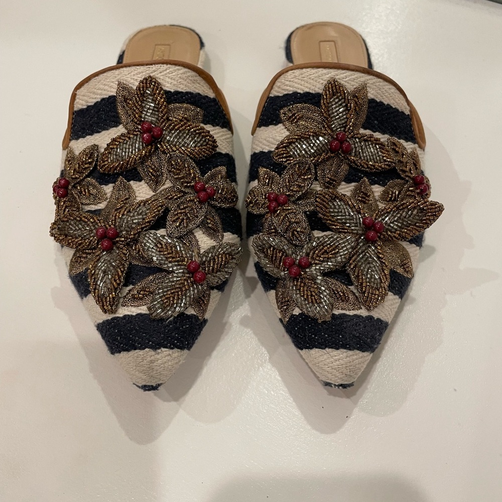 Antonio Melanie Mules navy and white